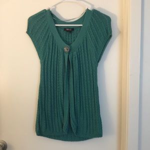 Blue/Green Style&Co Short Sleeve Button Cardigan